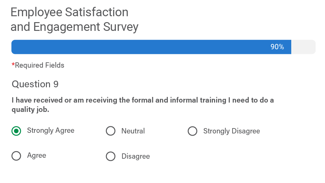 Screenshot of sample survey