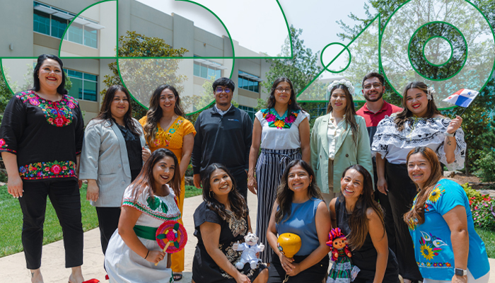 Diverse employees collaborating at work