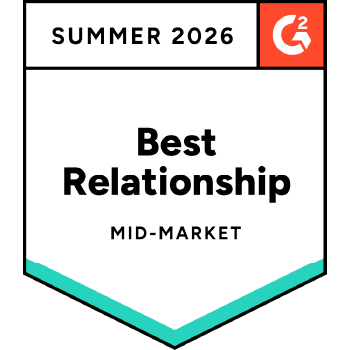 G2 Best Relationship Mid-Market Summer 2026
