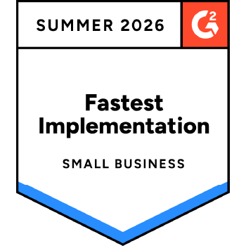 G2 Fastest Implementation Small Business Summer 2026
