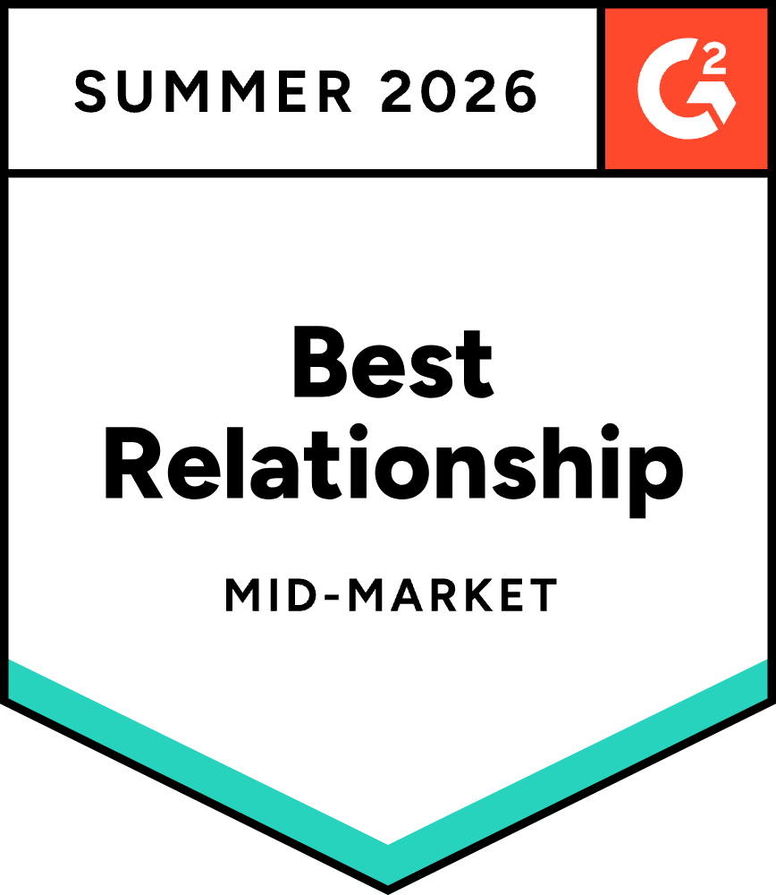 G2 Best Relationship Mid-Market Summer 2026