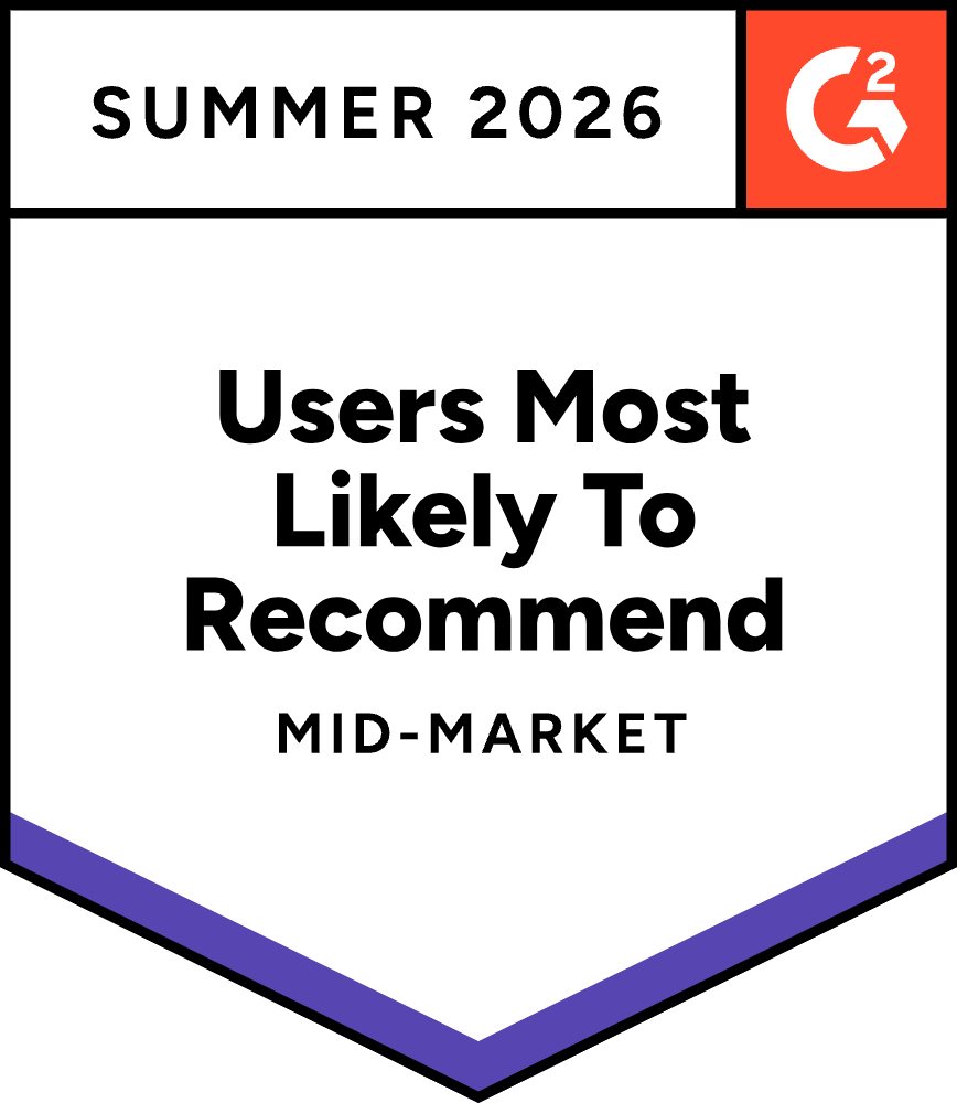G2 Users most likely to recommend mid market summer 2026