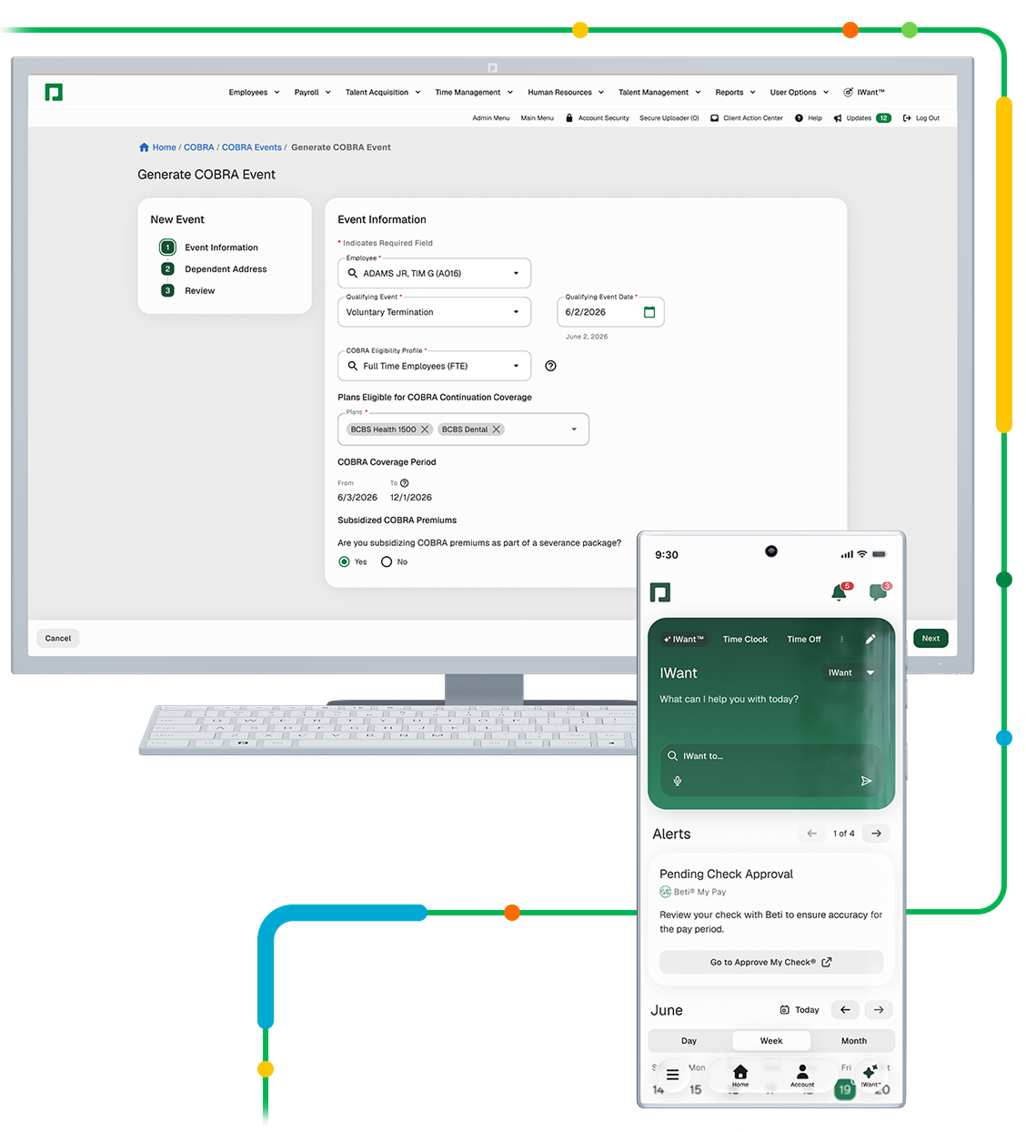 How Cobra event work with Paycom